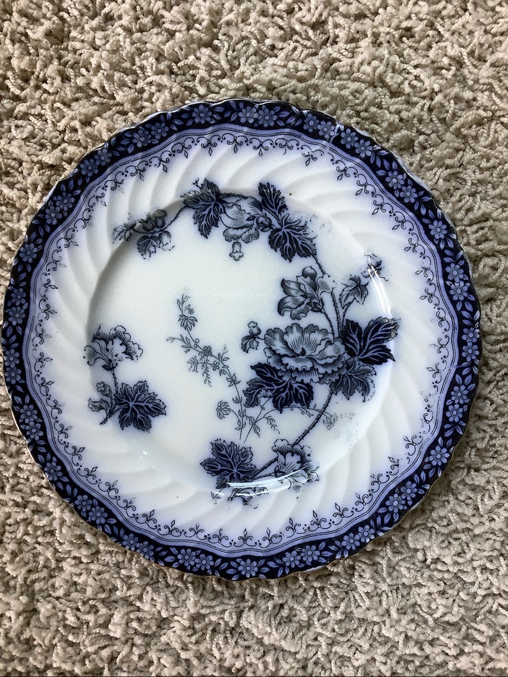 Henry Alcock Danube flow blue plate - Picture 4 of 5